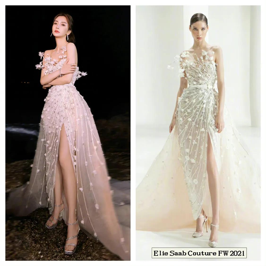Angelababy 与模特穿得是同款礼服，谁穿上比较好看？