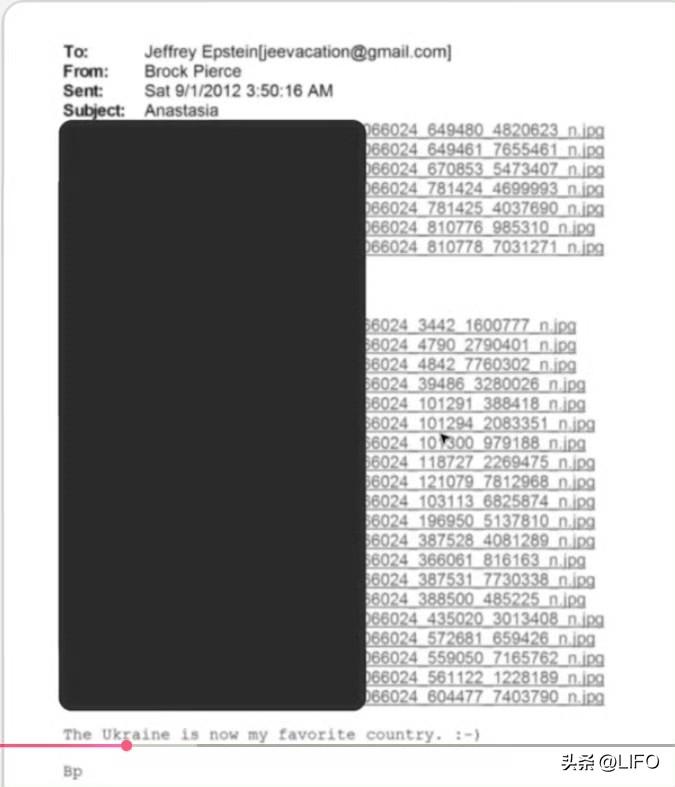 某张爱泼斯坦文件。美国司法部删除了一大堆女孩的照片，然后只剩一句“乌克兰现在是我