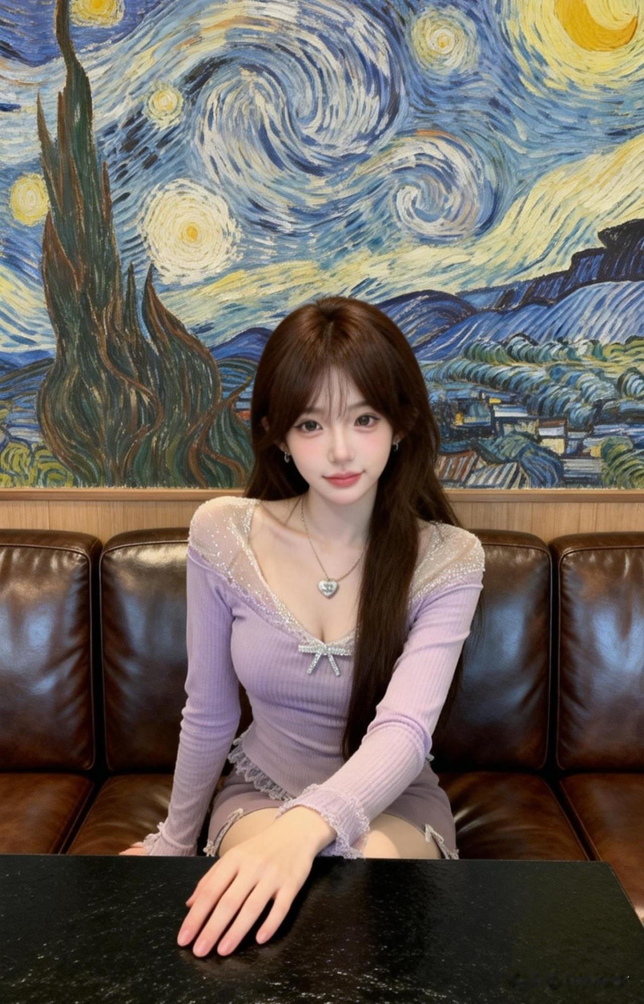 在梵高画前，打卡少女心满满的一天🌙✨