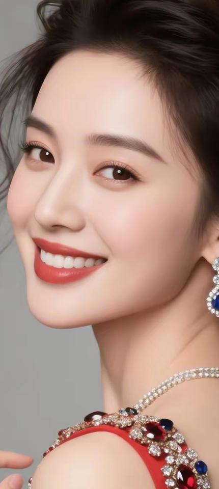 闪耀的珠宝与优雅的笑容，完美演绎奢华与自信。