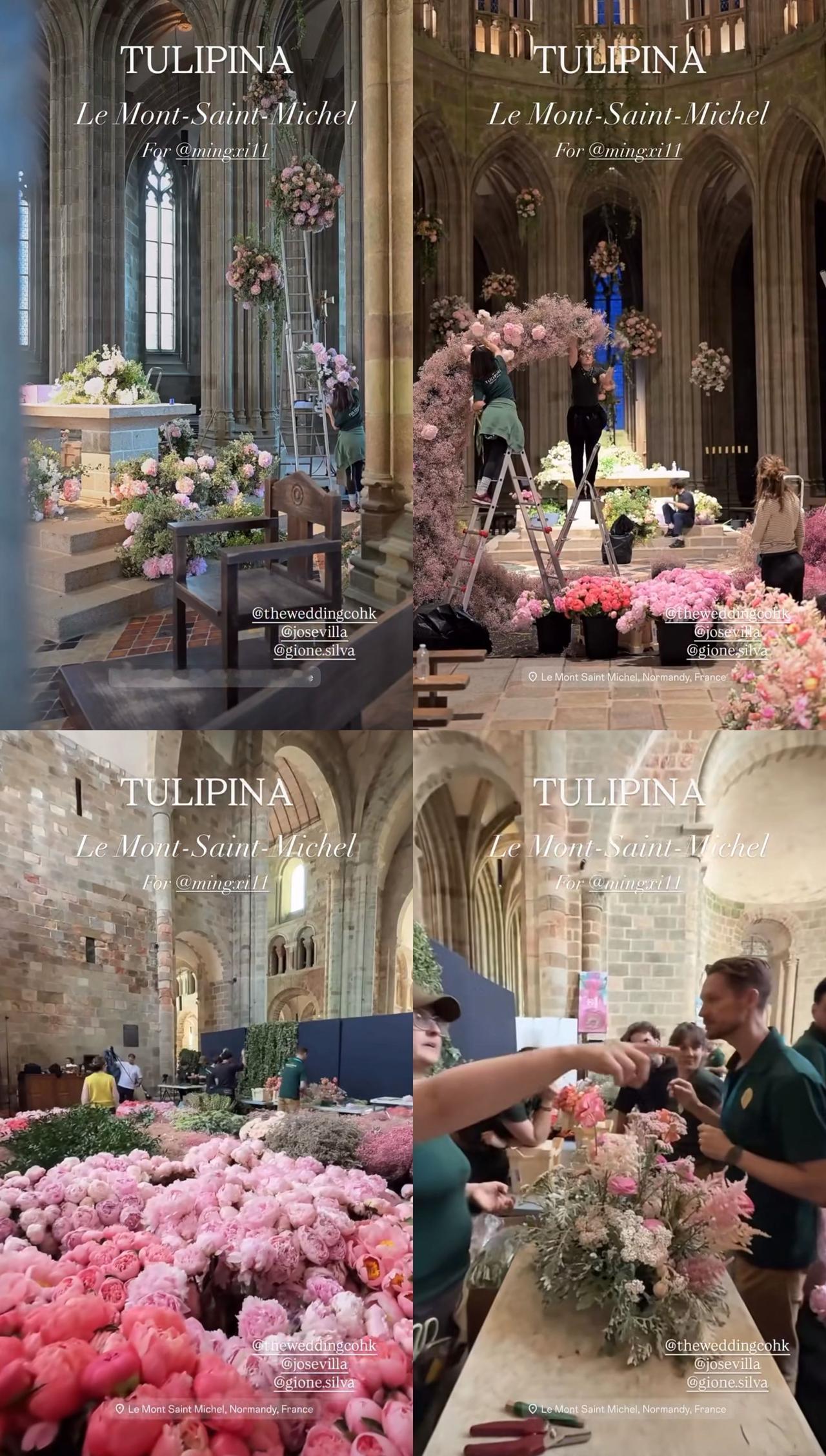 奚梦瑶何猷君婚礼内场花艺视频曝光：这下再也没人说何猷君的审美土了！
世界古迹圣米