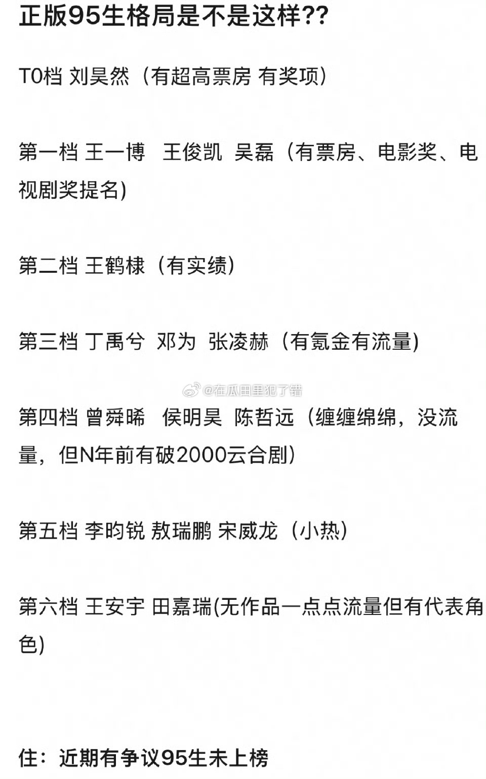 网友整理的95生格局，是这样的吗？ ​​​