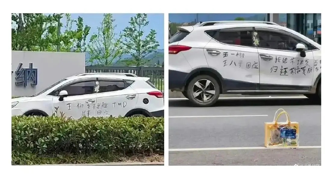 疑似万花世界维权的代拍自导自演在横店车上挂横幅蹭热度骂王一栩，结果被王一栩告了，