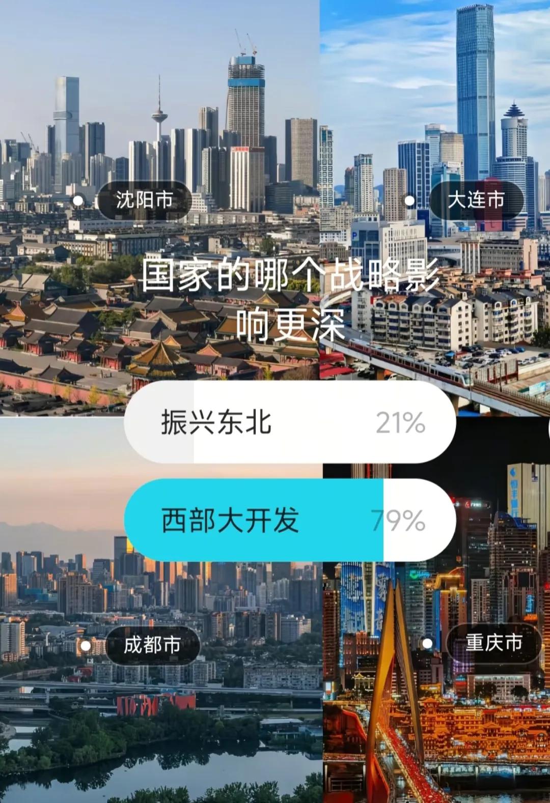 虽说沈阳、大连这几年的发展速度赶不上成都、重庆，以至于很多年轻人觉得东北的发展潜
