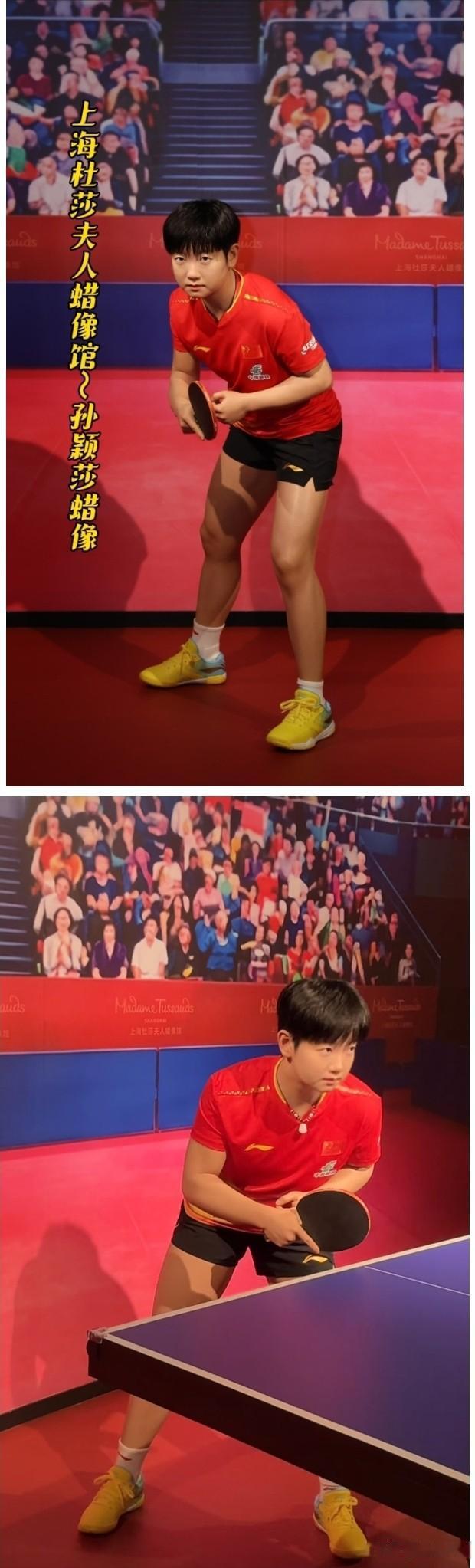 孙颖莎蜡像入驻上海杜莎夫人蜡像馆，成为首位乒坛现役运动员，永久馆藏。
  身穿国