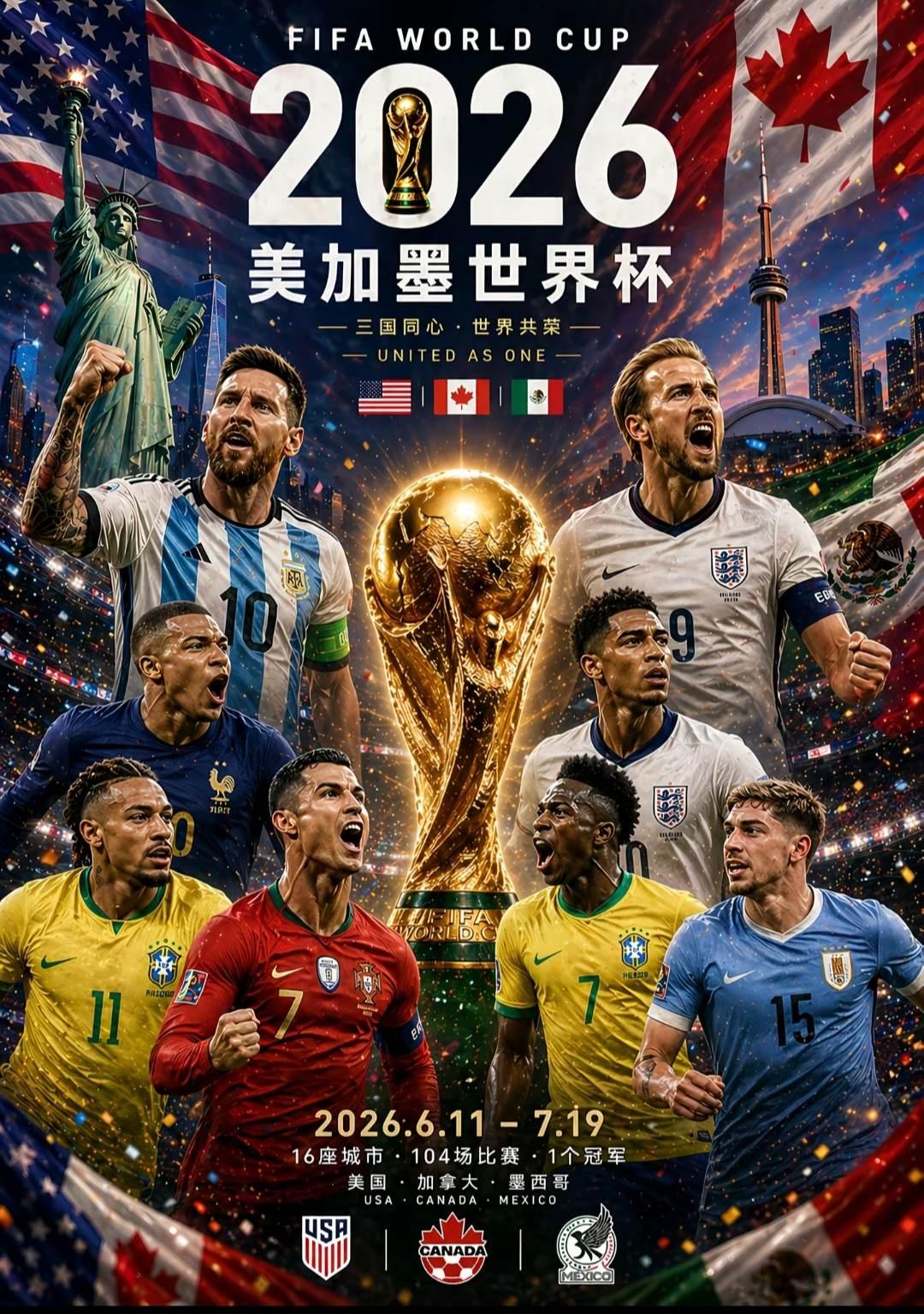 最后一舞，你支持谁？2026美加墨世界杯 C罗 梅西 内马尔