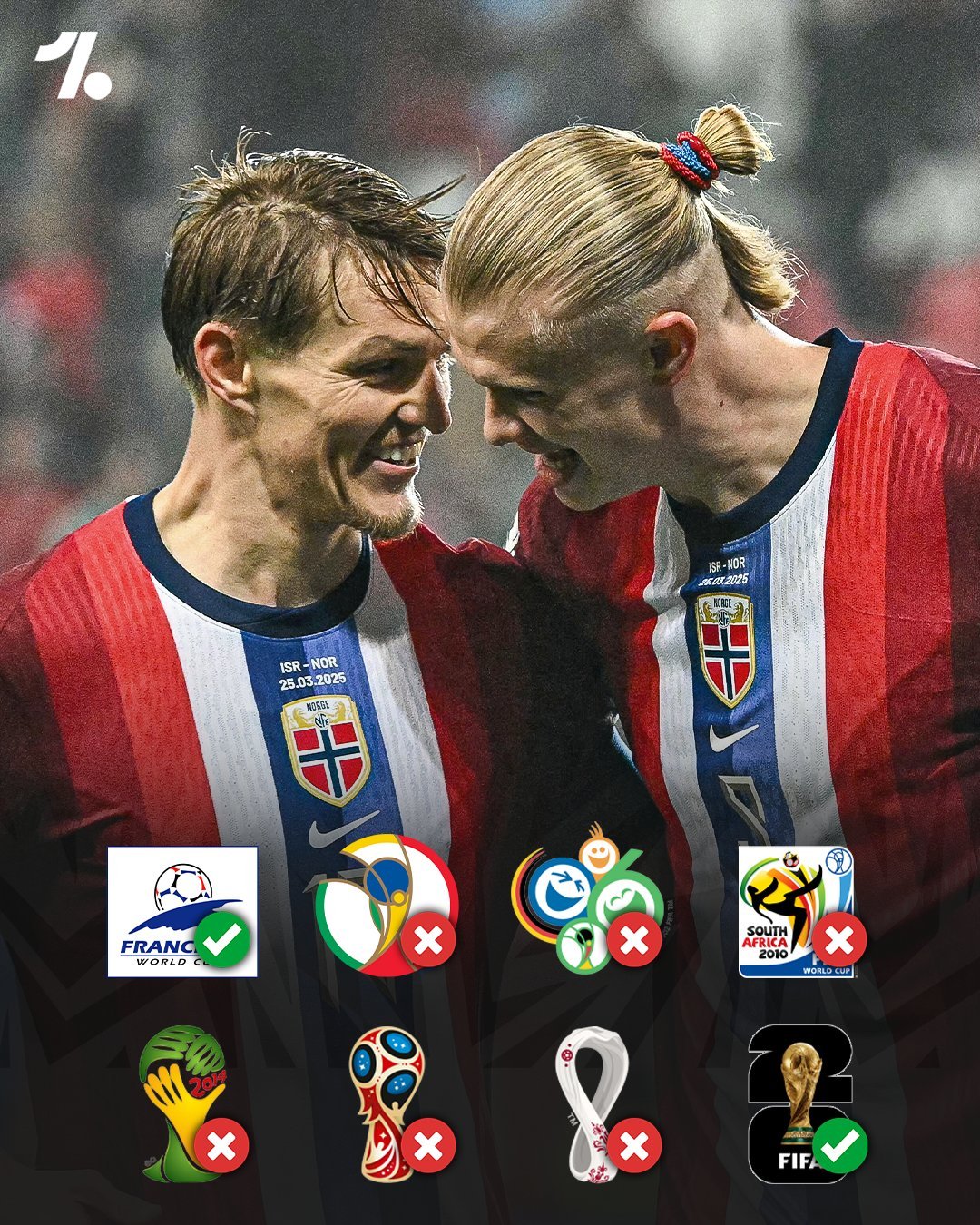 挪威直通世界杯，而且是时隔28年，上一次还是1998年，当时我还在上高中……哈兰