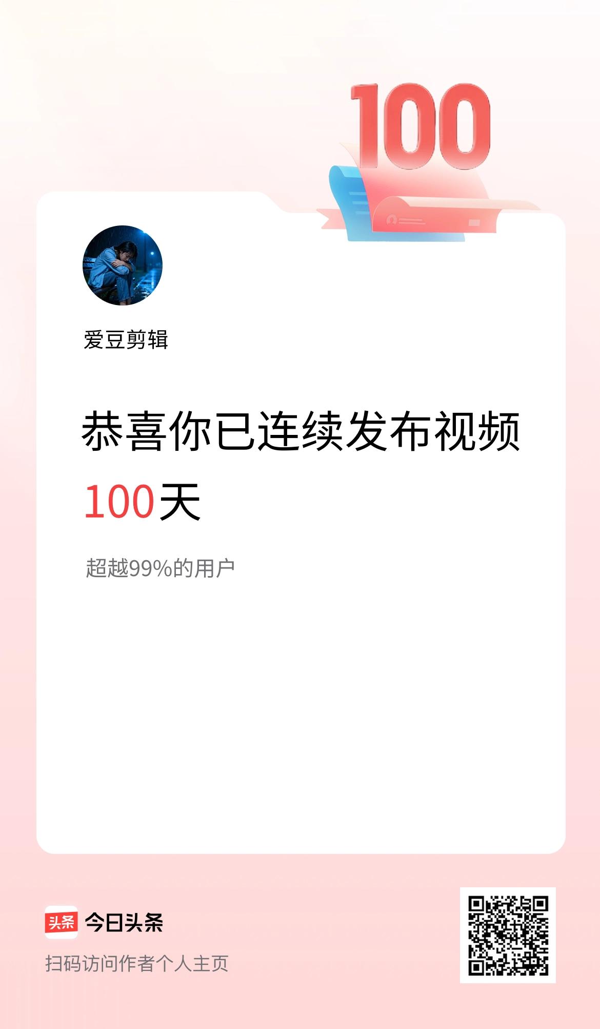 我在头条连续视频投稿100天