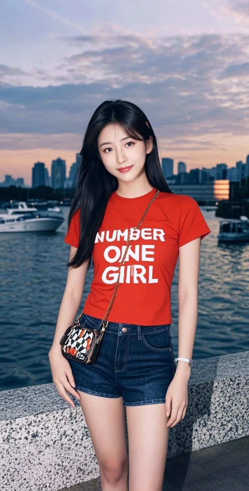 AI扩图 AI江畔红影
