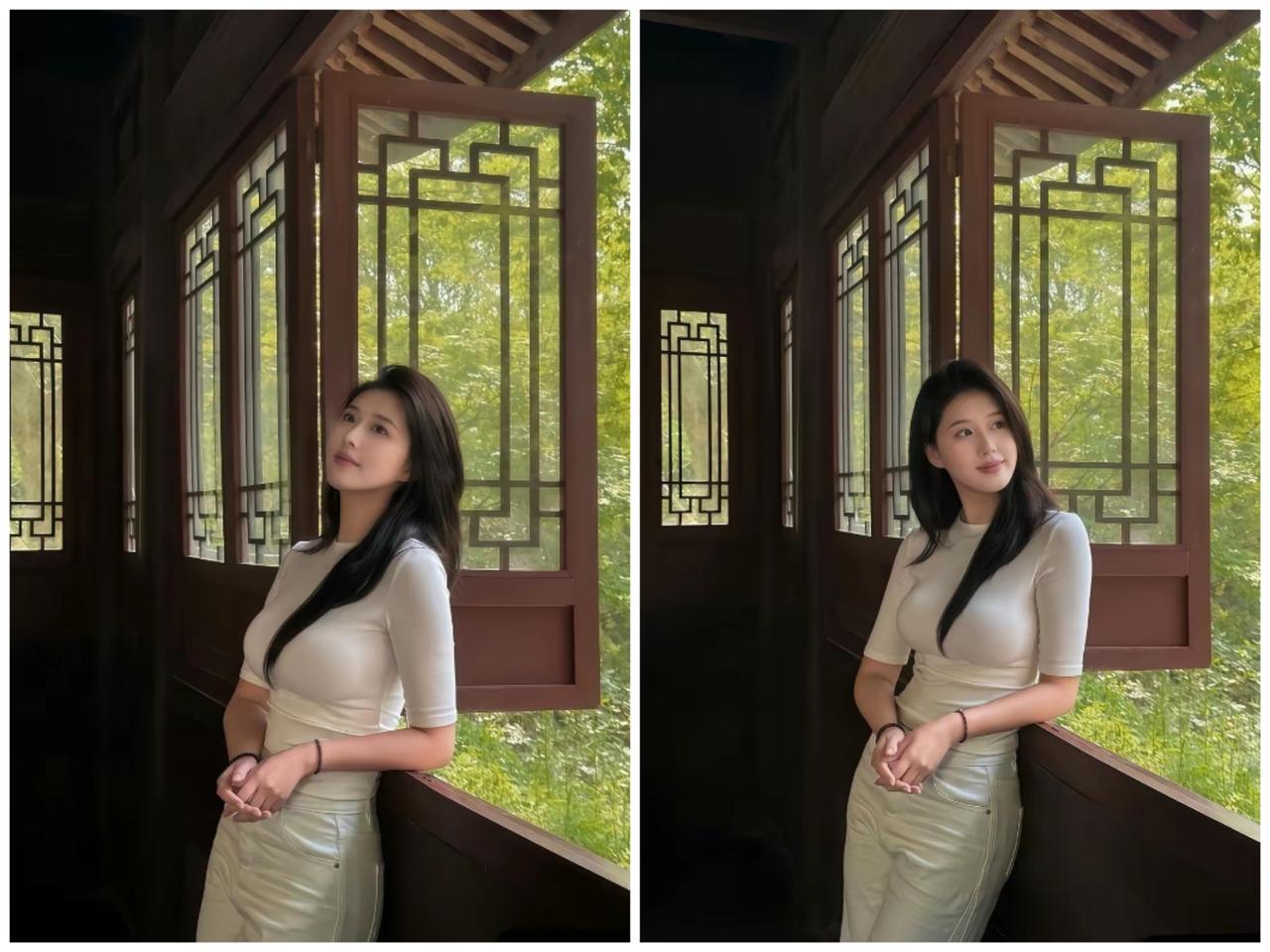 这种背景墙和我们的美女才非常搭。
