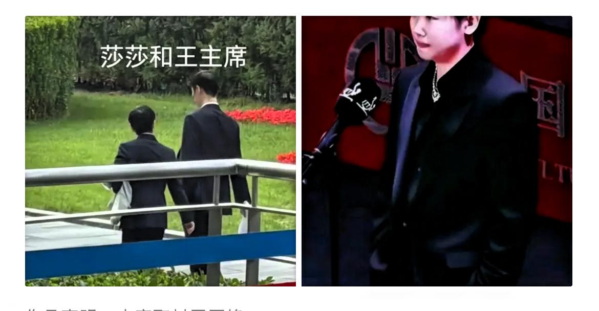 原来莎莎在北京，今天有球迷拍到莎莎和王主席一起去体育总局参加会议，两人边走边聊！