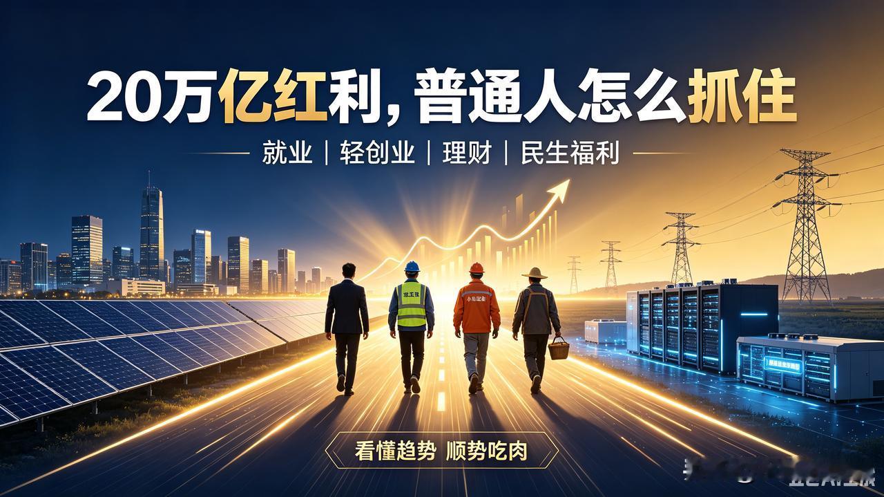 看懂20万亿大投资！别只会抱怨，普通人抓准风口直接吃肉
 
很多人最大的毛病：