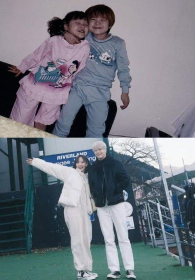 文彬妹妹为哥哥庆冥诞文彬妹妹晒兄妹童年合照 26日，女团Billlie成员文秀雅