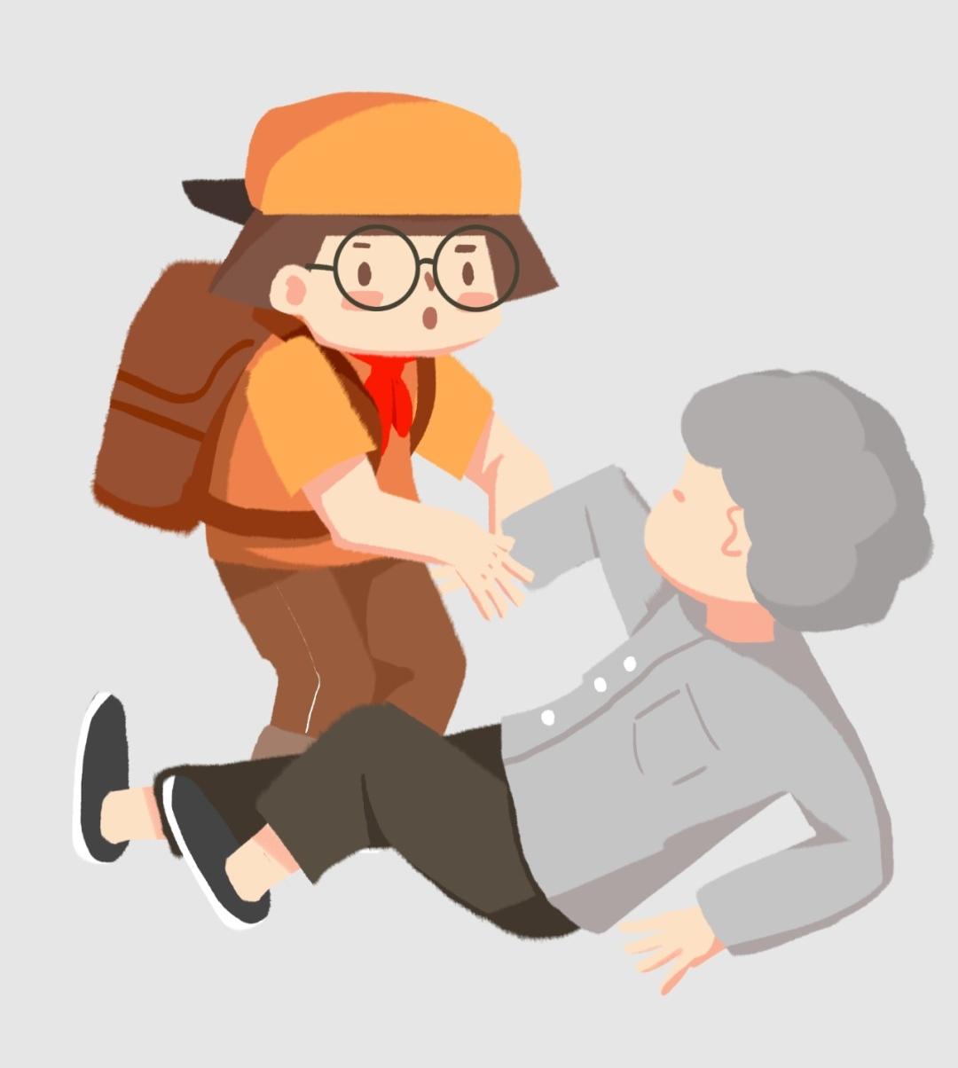 下雪天路滑，老人摔倒的事儿时有发生。我上次就遇到了，那雪下得正紧，路面全是冰碴。