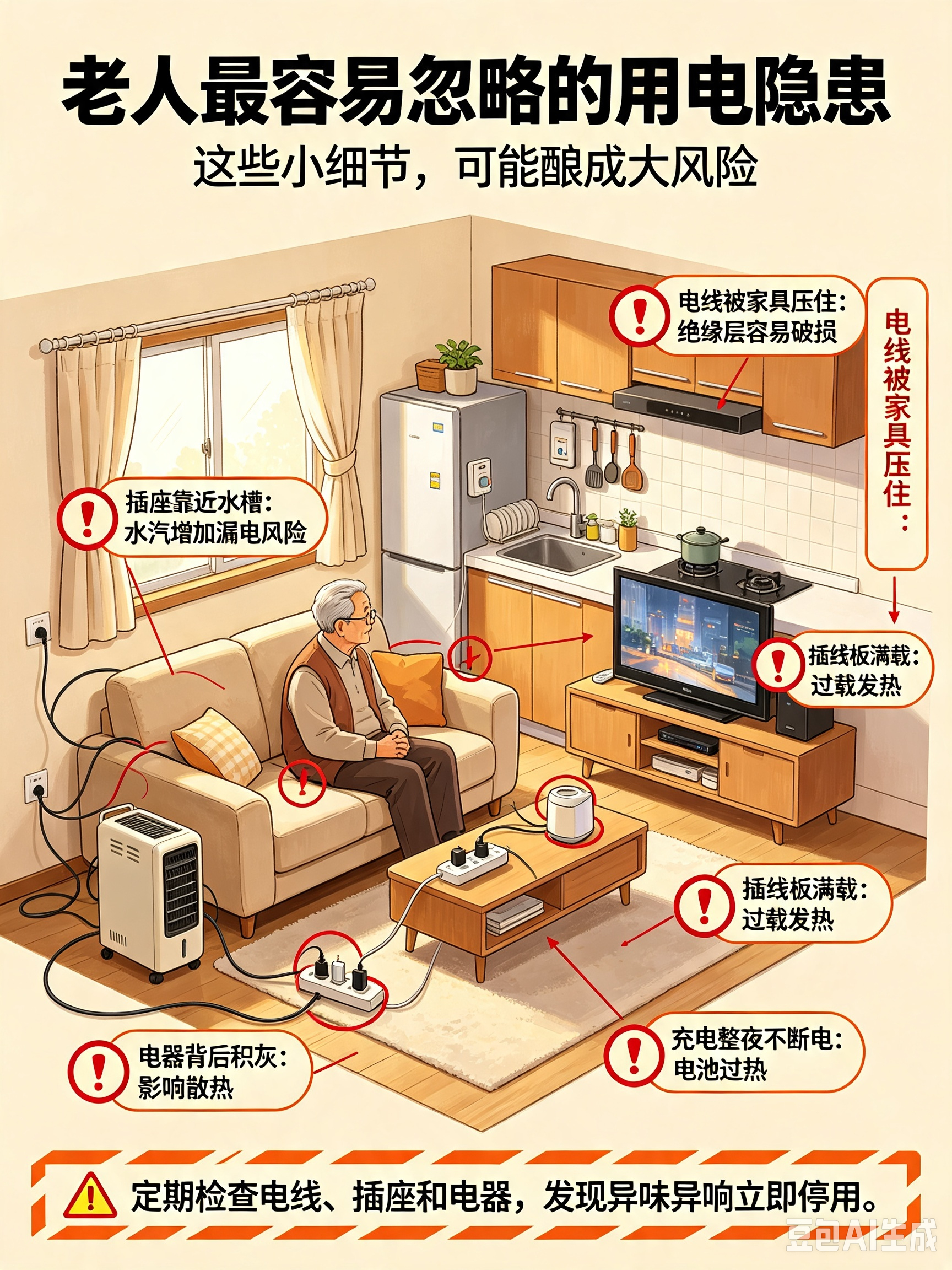 【老人最容易忽略的用电隐患 ：爸妈的“节俭”，可能是家里的“不定时炸弹”】老妈说