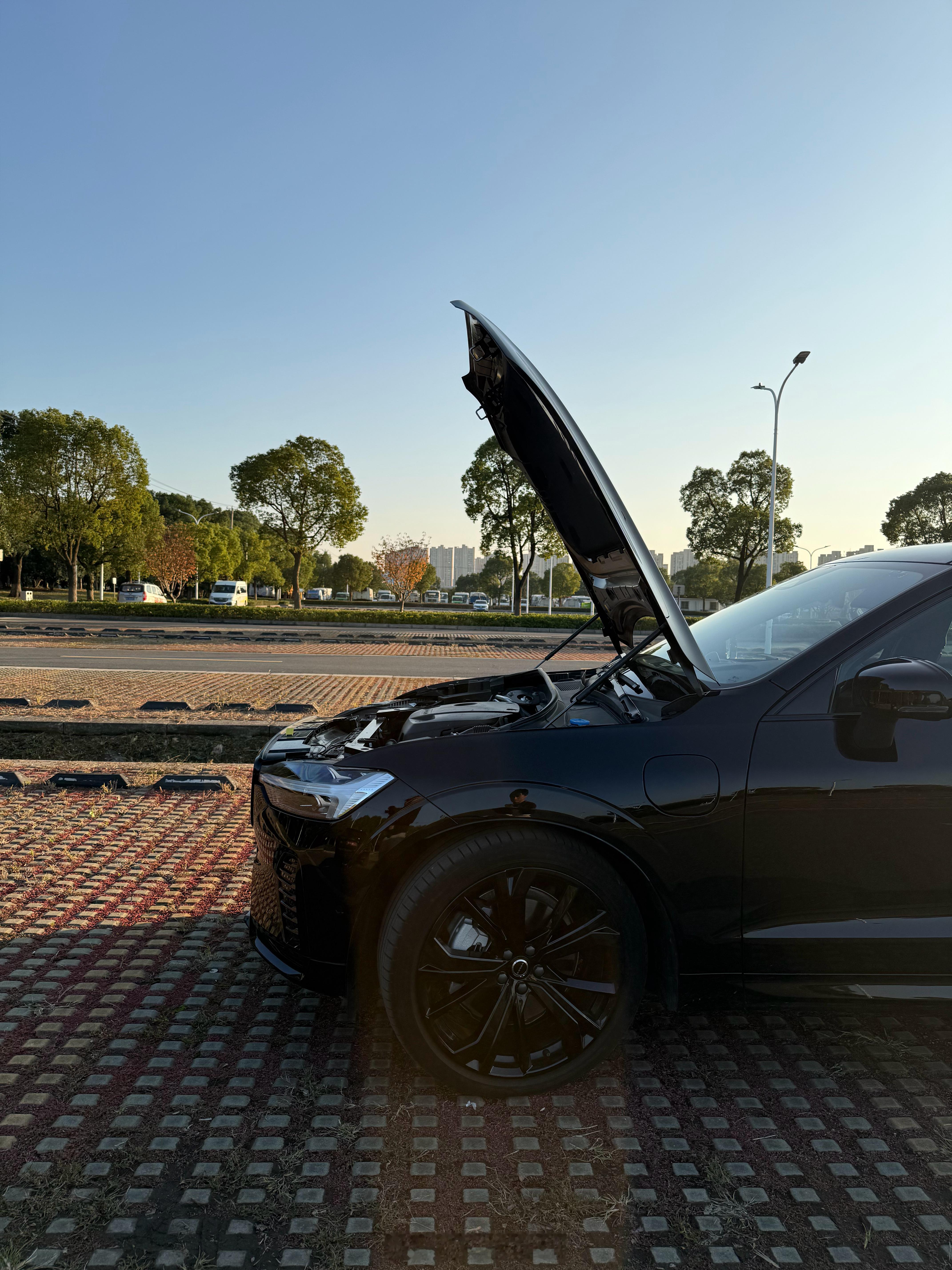 沃尔沃的机盖开是真高啊 