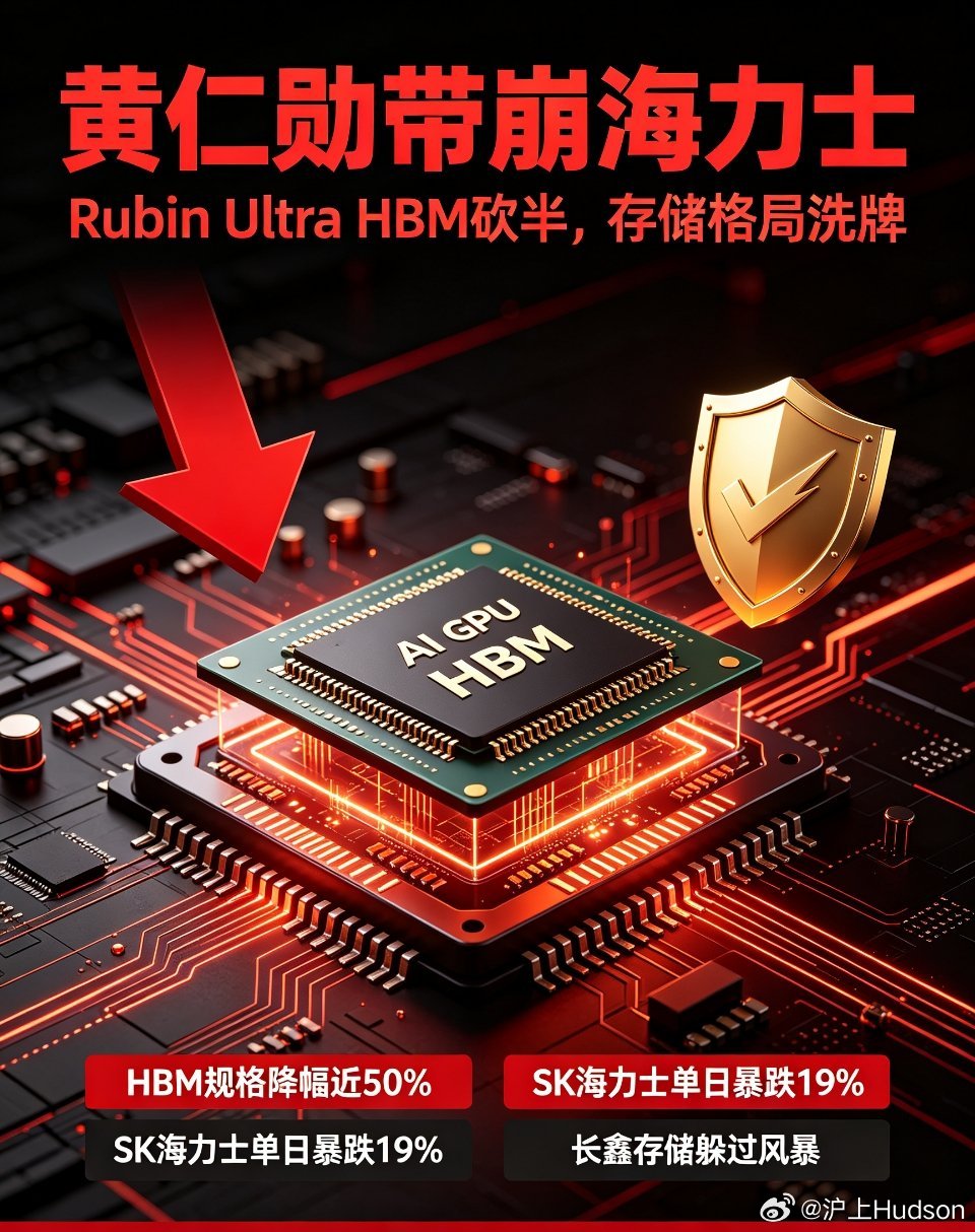 黄仁勋带崩海力士！HBM砍半风暴，长鑫意外躲过冲击黄仁勋带崩海力士海力士最贵生意