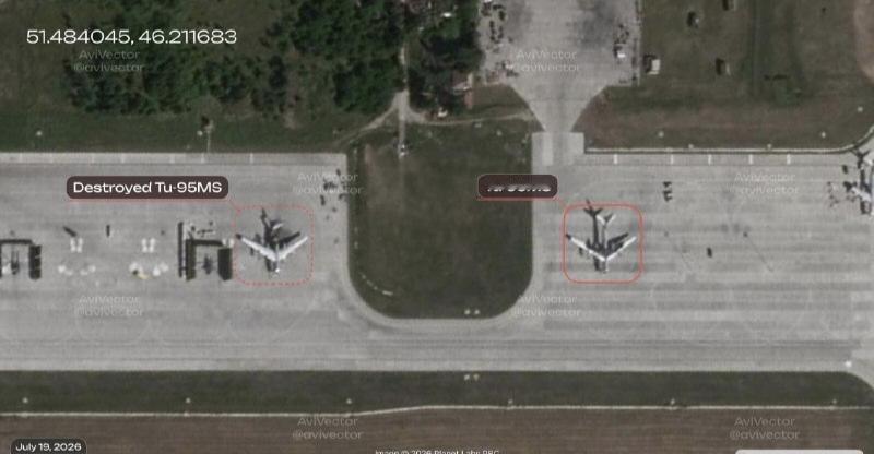 最新的卫星图像确认，乌克兰无人机确实摧毁了俄罗斯恩格斯空军基地的一架图-95MS