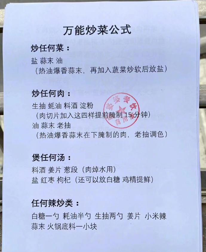 万能炒菜公式[老师好] ​​​