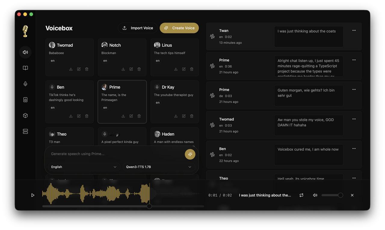 voicebox，37.3k 星，"The open-source AI voi