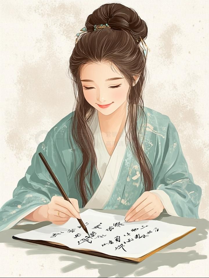 提笔不知从何写
思前想后诉情缘
人间烟火红尘事
～～～？

上联：提笔落墨写；
