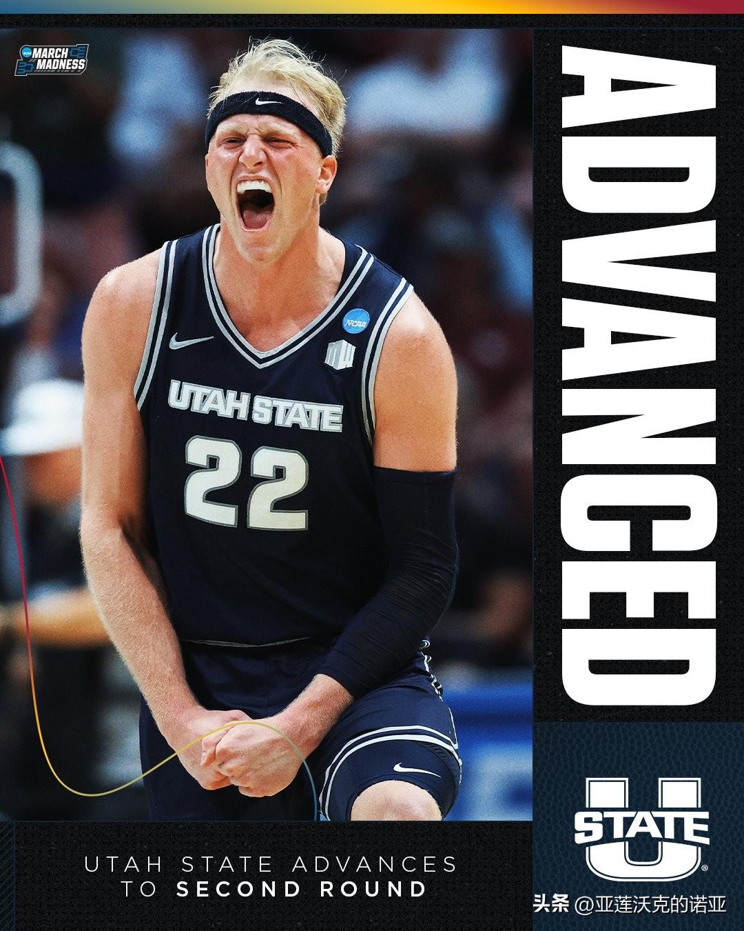 首轮64进32强第二天的前八场，仅有一场以下克上的比赛，疯狂三月 西区9号种子犹