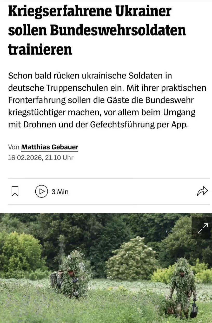 德国《明镜周刊》报道称，德国已经开始招募拥有实战经验的乌克兰士兵来训练德军士兵。