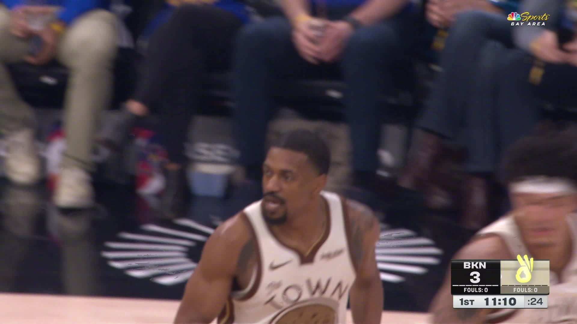 梅尔顿底角三分👌勇士5:3篮网。篮网vs勇士