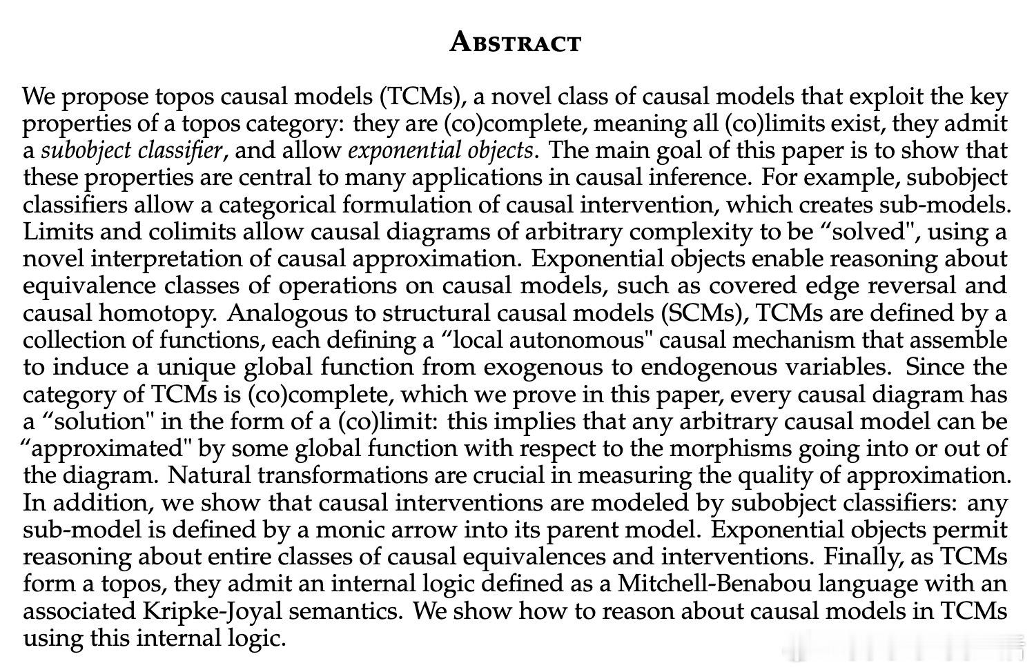 [LG]《Topos Causal Models》S Mahadevan [Ad