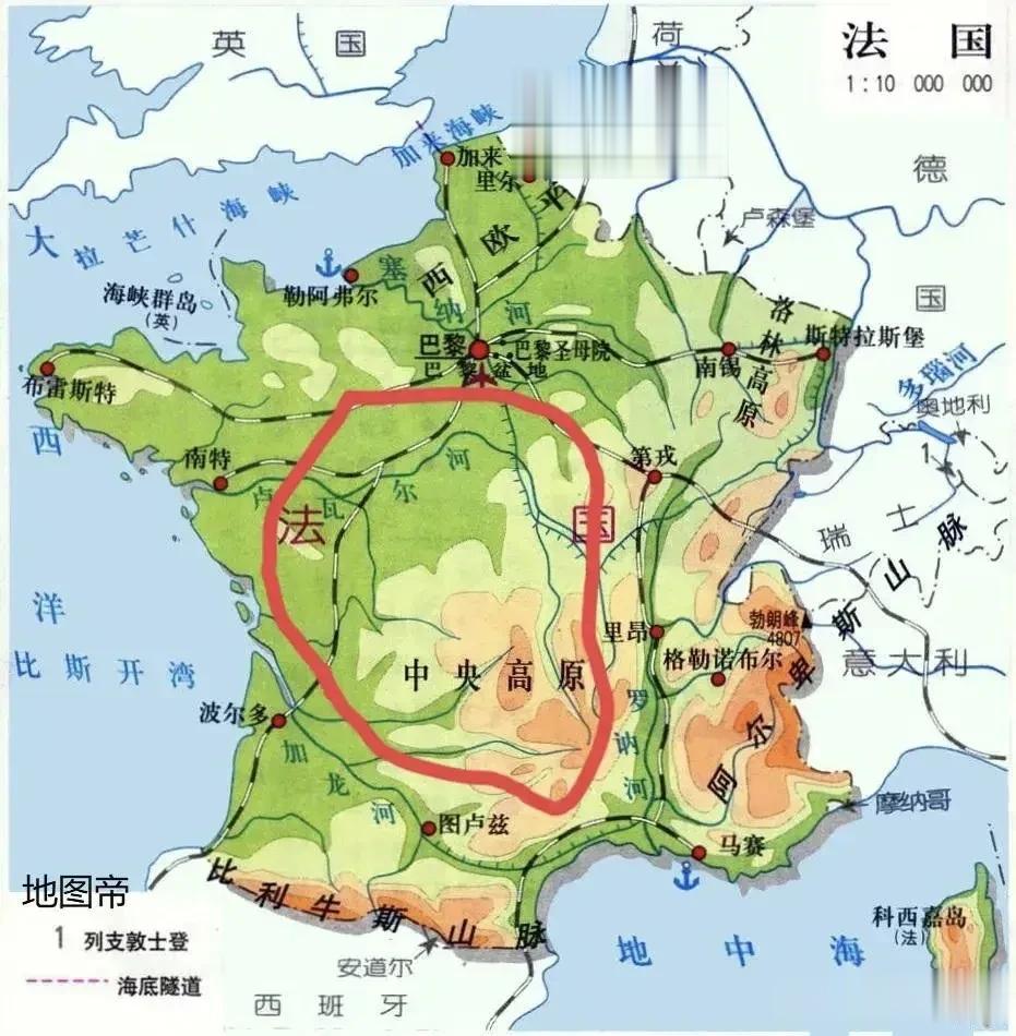 法国大部分城市分布在边境