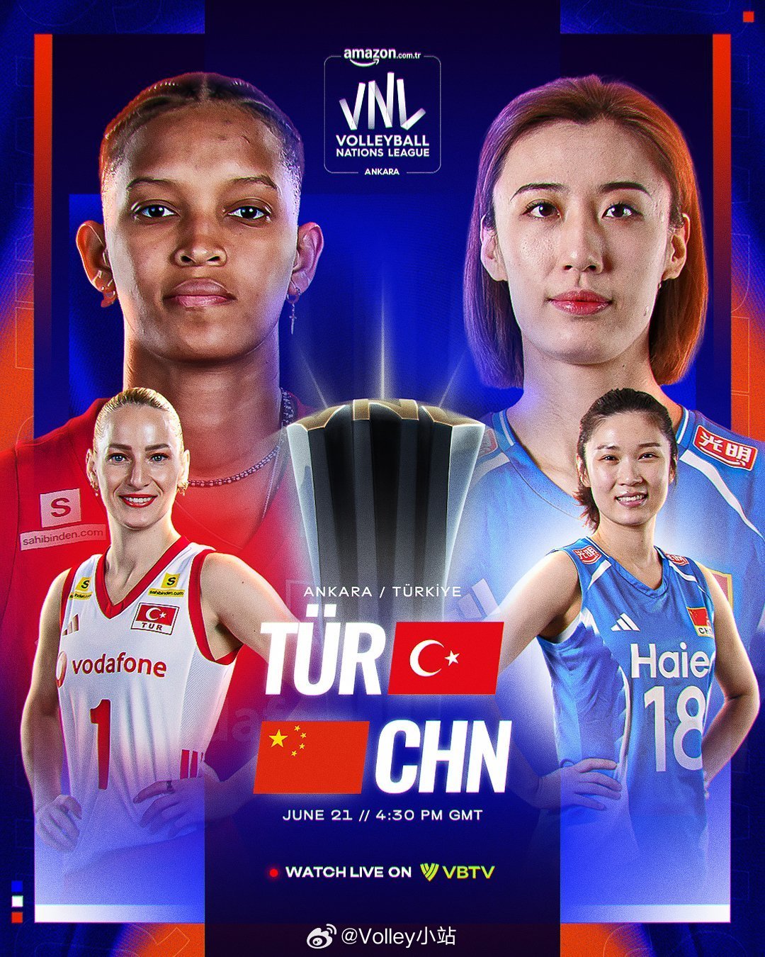 2026世界女排联赛土耳其安卡拉站中国女排2比2土耳其女排（21-25 28-2