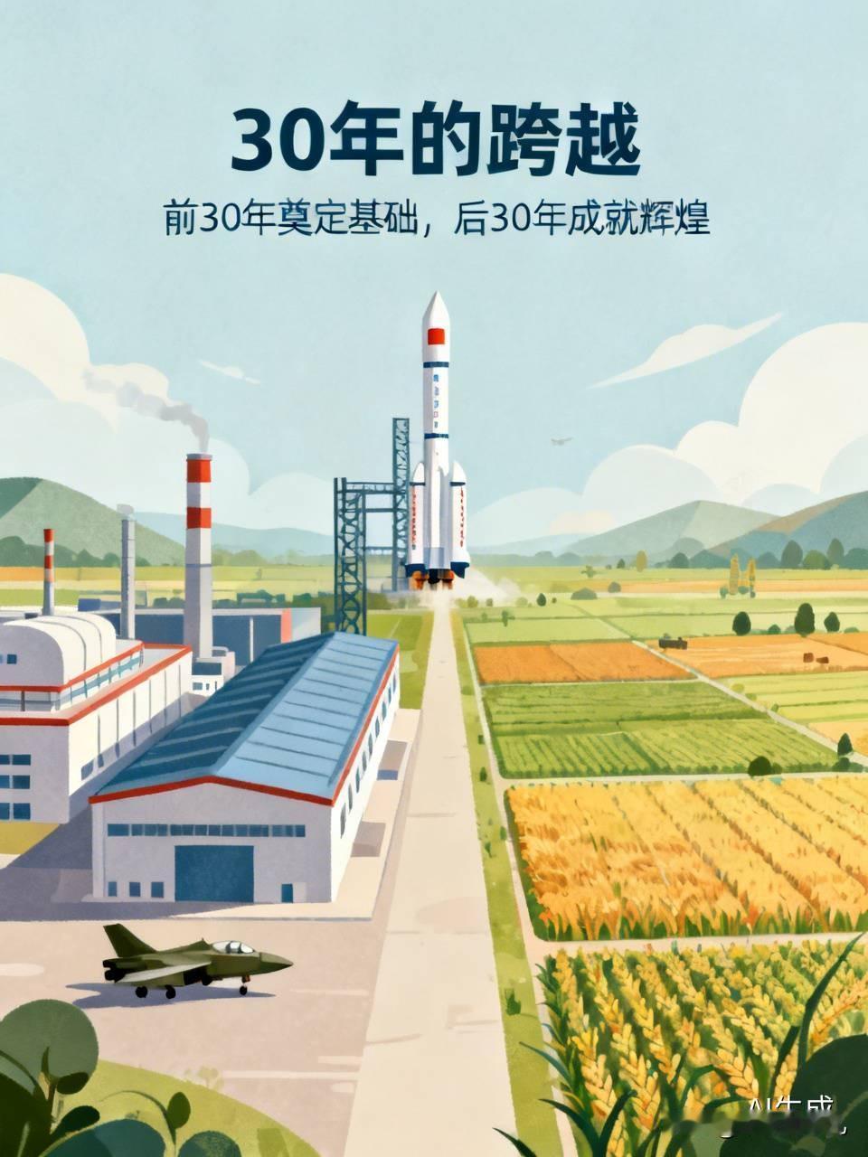 但前30年的基础和后30年的基础有着天壤之别，所以前30年的成绩是不可磨灭的。同