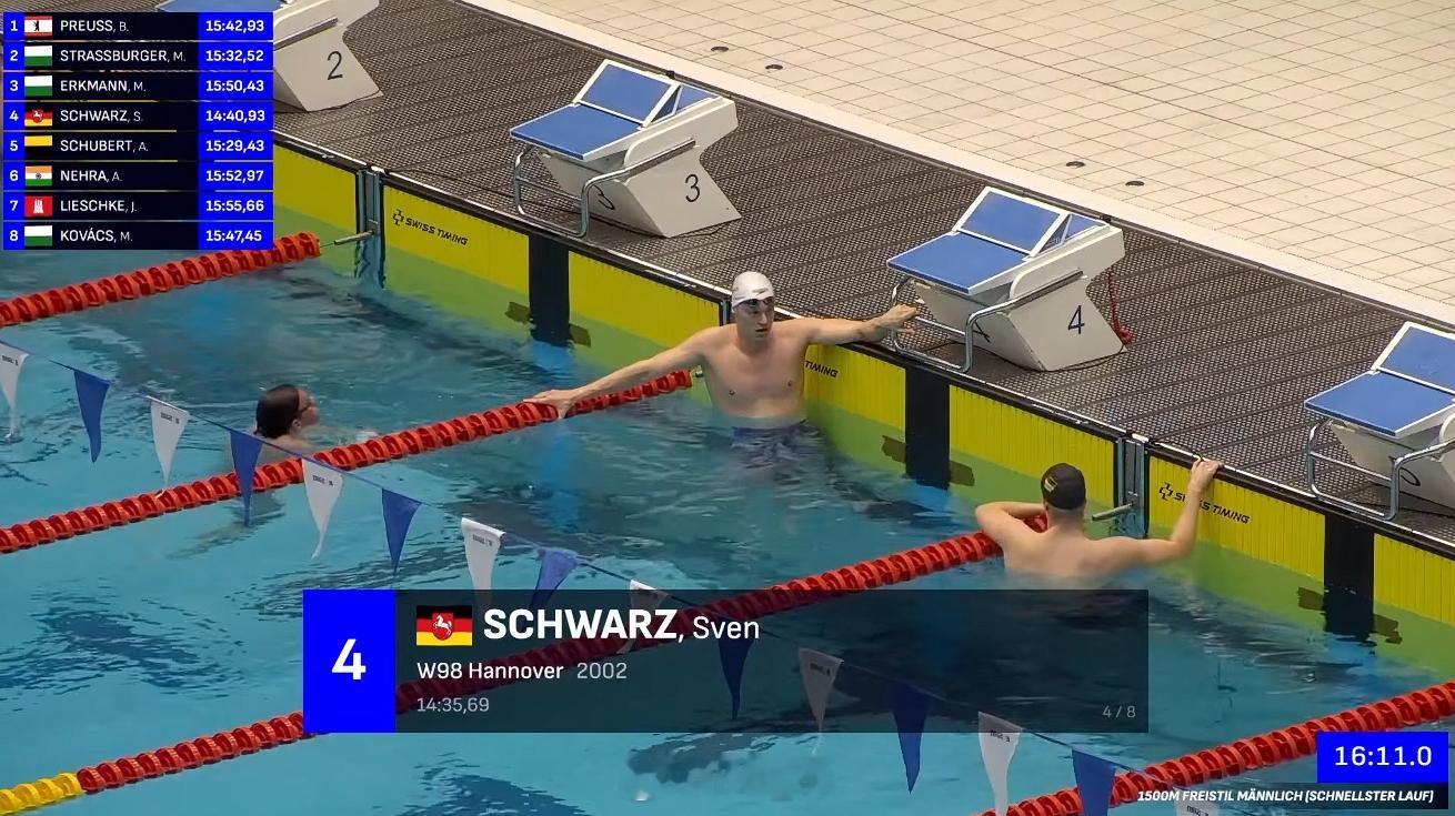 【补档】柏林游泳公开赛 男1500自快组决赛Sven Schwarz 14:40