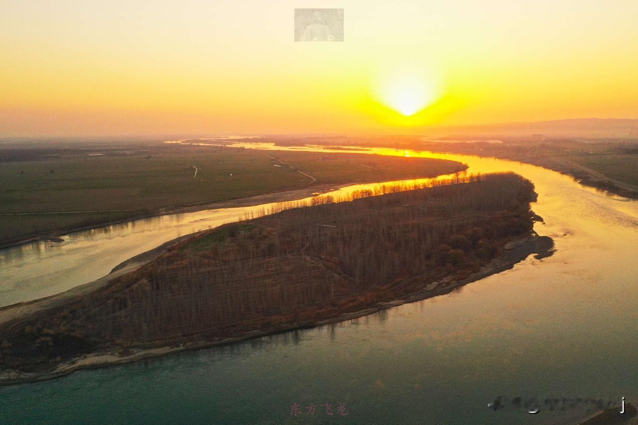 风光航拍日出日落奇迹时间沿着黄河遇见海冬日生活打卡季洛阳市孟津区冬日黄河日出景象