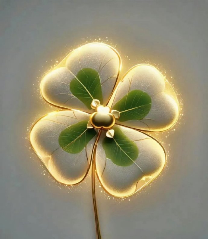 大数据是不会乱推的，刷到发光的四叶草，预示幸福将至，好运环绕，接住！[鲜花] ​