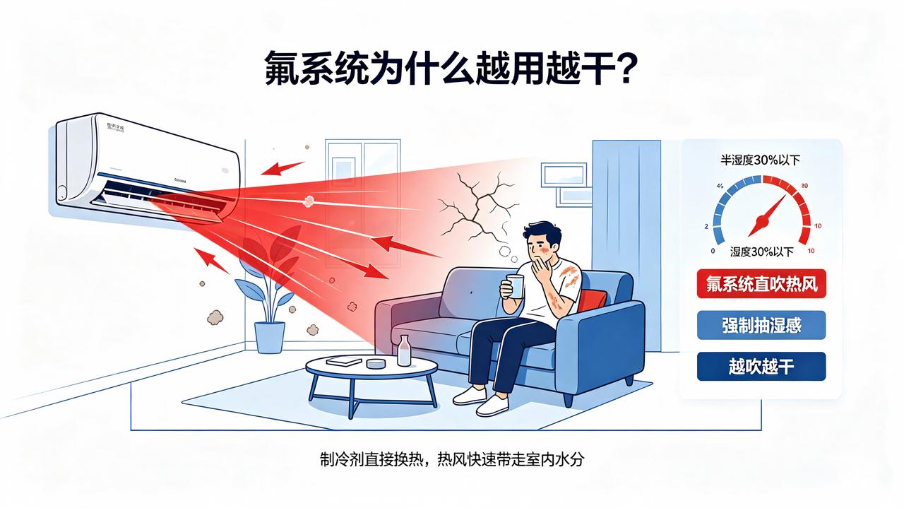 装了空气能还干到起皮？不是你家问题，是系统选错了！
 
冬天开空气能，屋里却干到