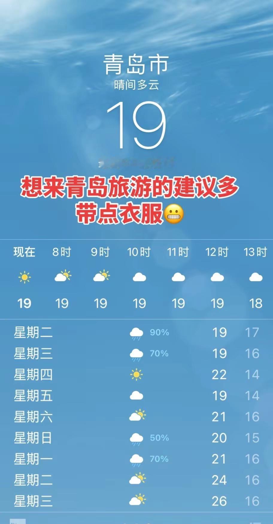 亲们，你们那里多少度了。我在青岛还盖着大厚被子😬青岛的温度我怀疑青岛这几天失恋