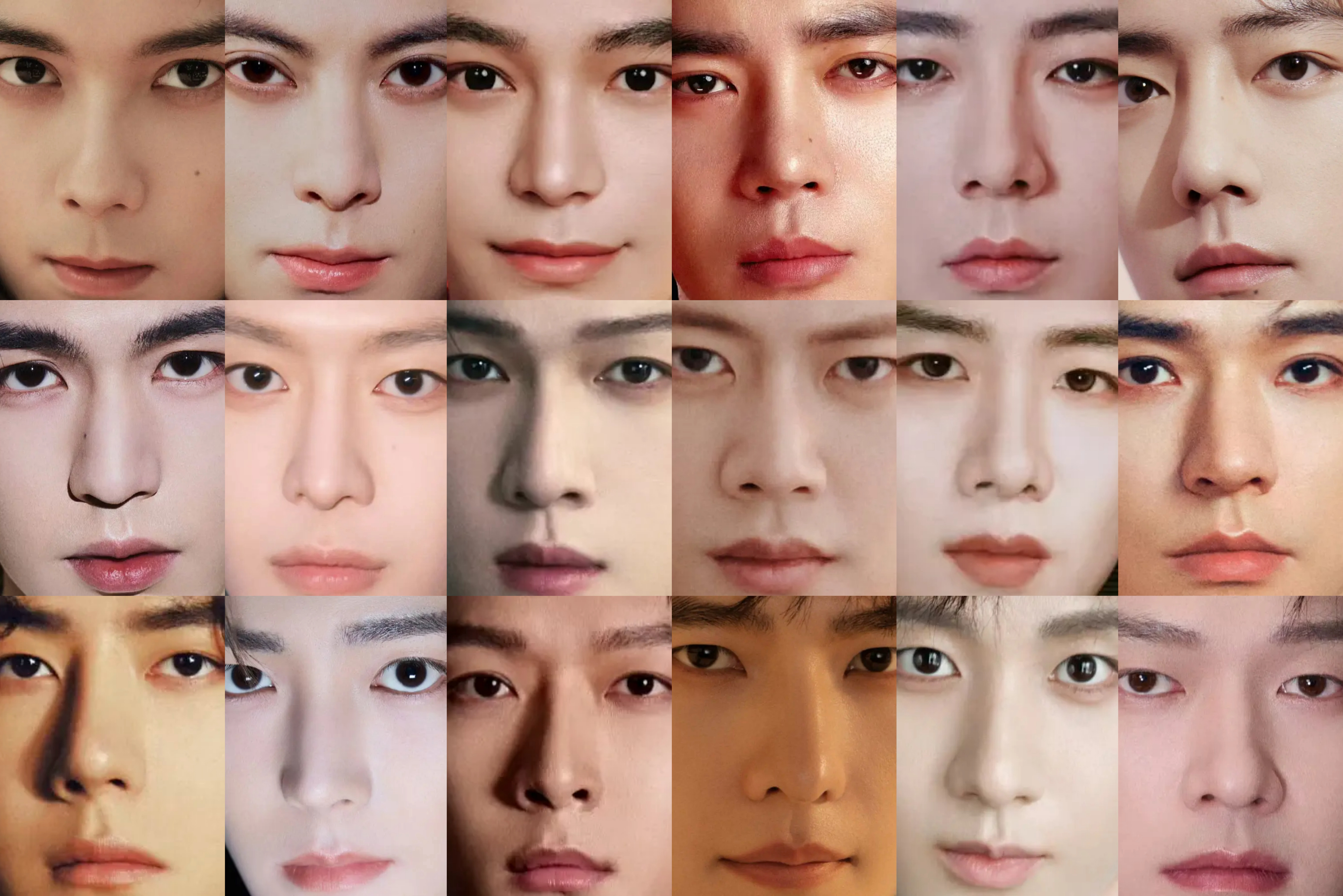 内娱男流量五官大赏，噗哈哈哈哈哈😃 