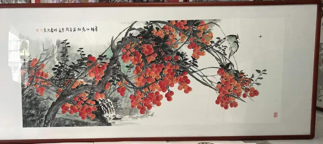 装裱后效果。写意花鸟创作者中心 创作灵感 国画花鸟 写意花鸟