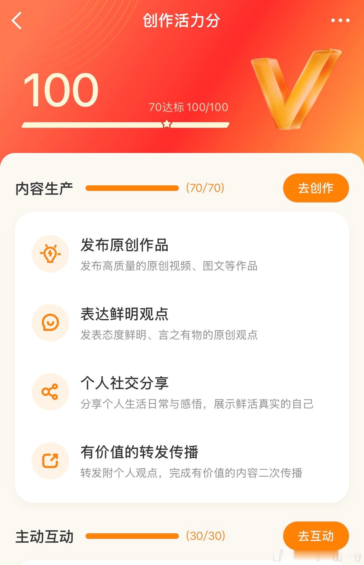 创作活力分努力分享优质内容，多多和大家一起讨论，就会有好的结果，感觉比考试得10