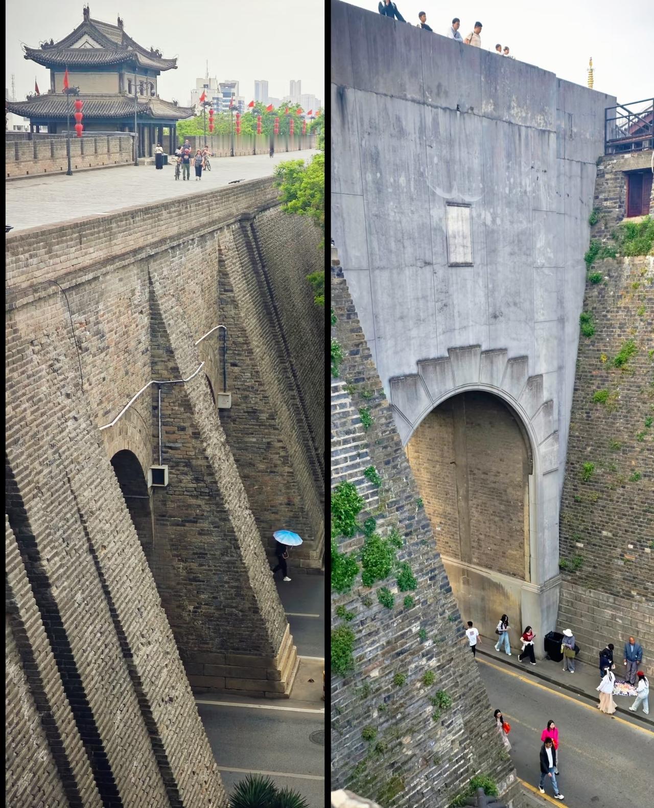 真的没人觉西安城墙和南京城墙很配吗😍ps：身高差也是很萌啊[吐舌]
