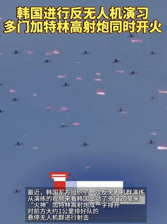 最近韩军组织了一场反无人机演习，画面挺有冲击力的。

8门20毫米“火神”加特林