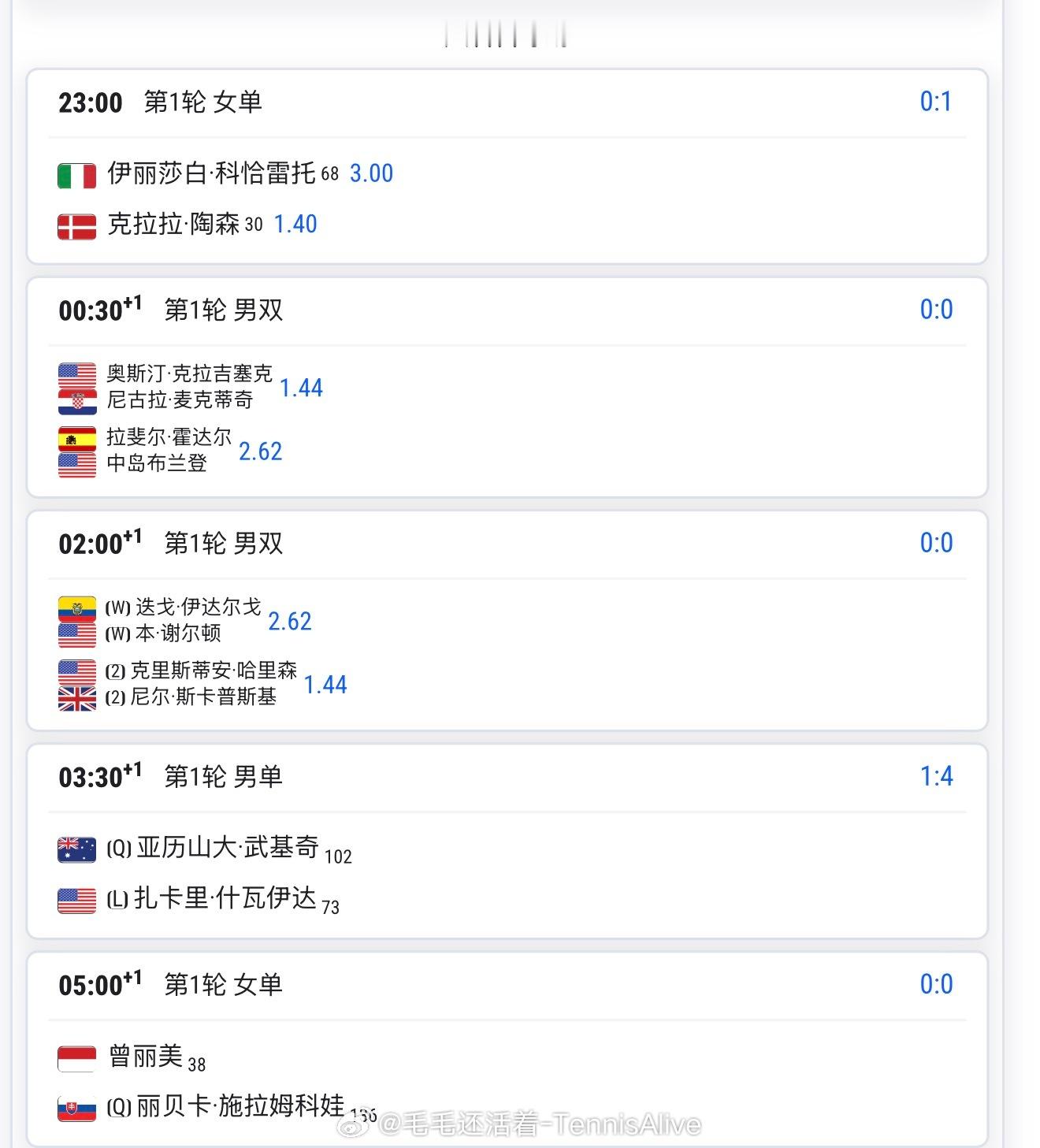 【20260727比赛赛程+直播赛程】5：00商竣程vs锦织圭北美赛季开启🔛 