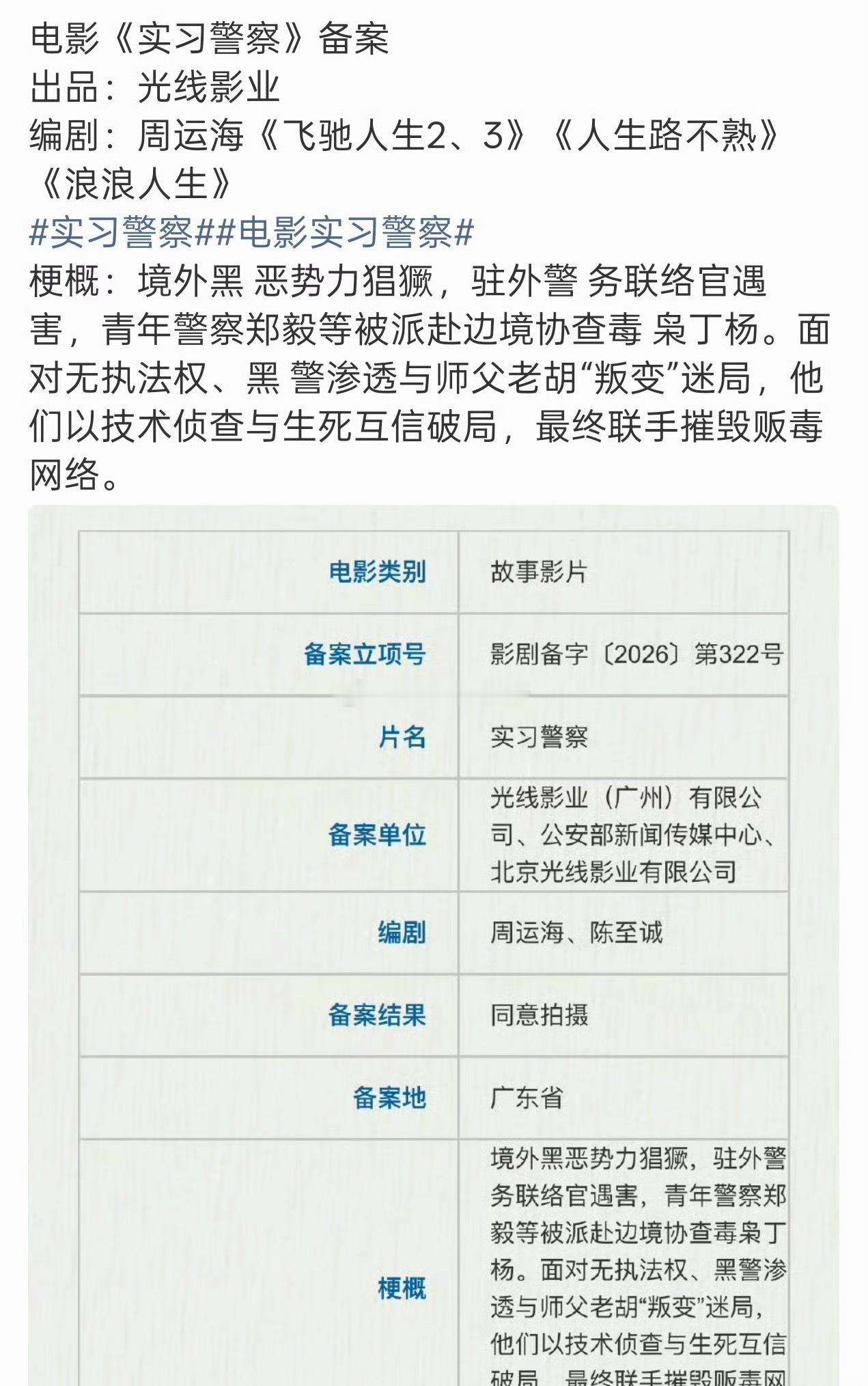 编剧周运海代表作是范丞丞三部曲，范丞丞的作品在电影圈已经是用来彰显的代表了 