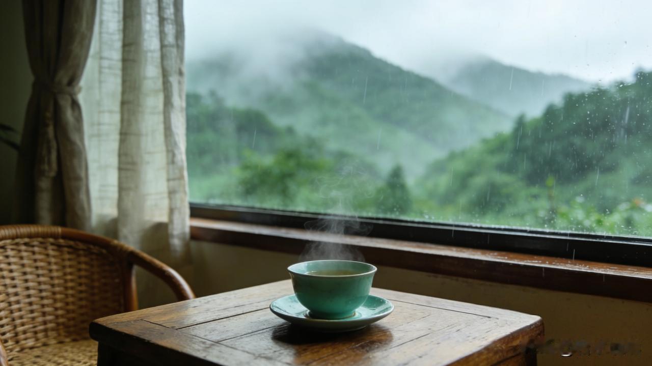 清明寄思
一声春雷⾬纷纷，
风过林梢穿薄雾。
清茶袅袅润心腑，
遥寄双亲清明时。