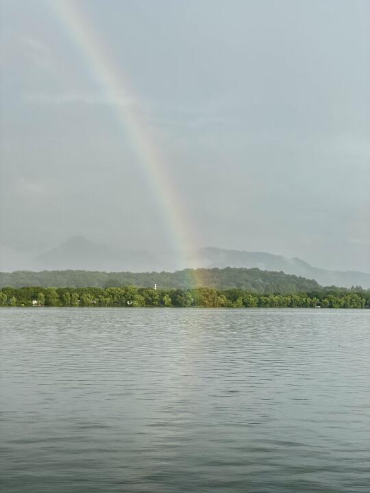 接好运🌈你看到今早6点西湖上的彩虹了吗？