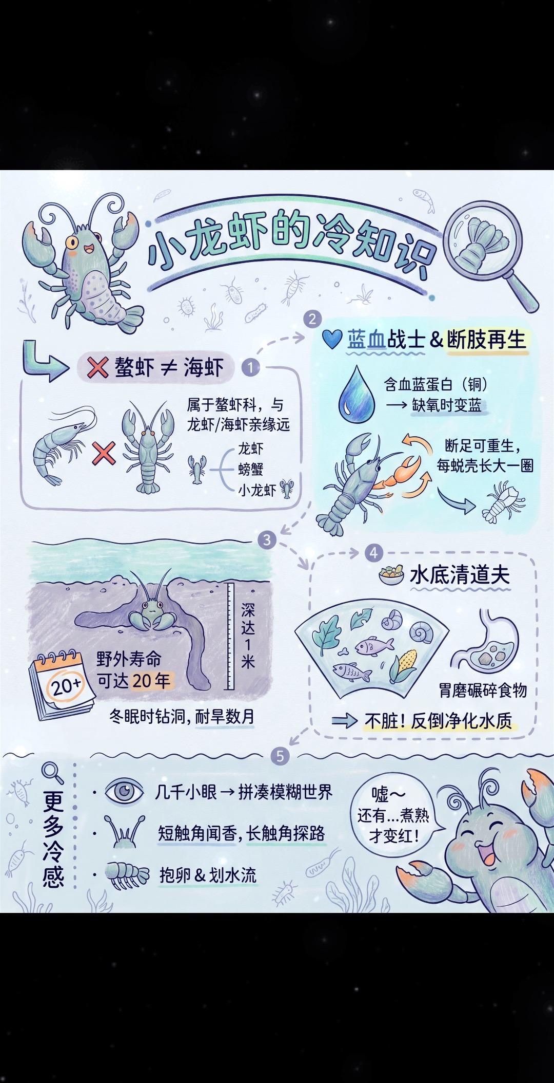 一图看懂：小龙虾的冷知识小龙虾 科普 涨知识 内容过于真实