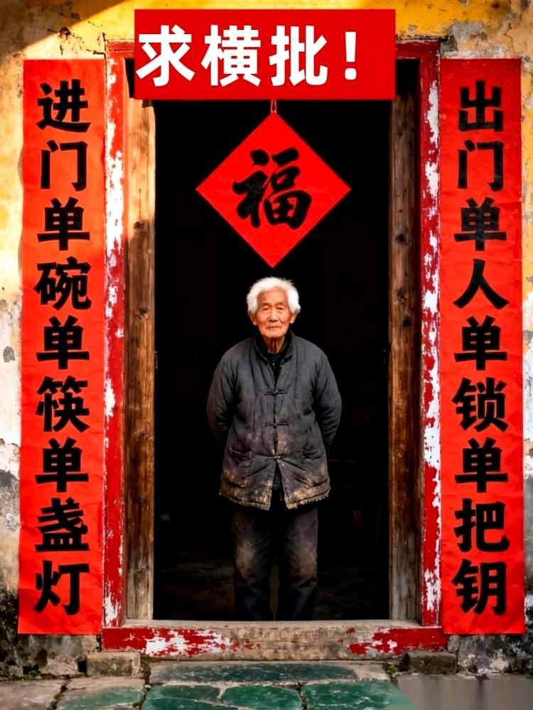 刷到一副对联，直接给我干沉默了。
上联：进门单碗单筷单盏灯
下联：出门单人单锁单