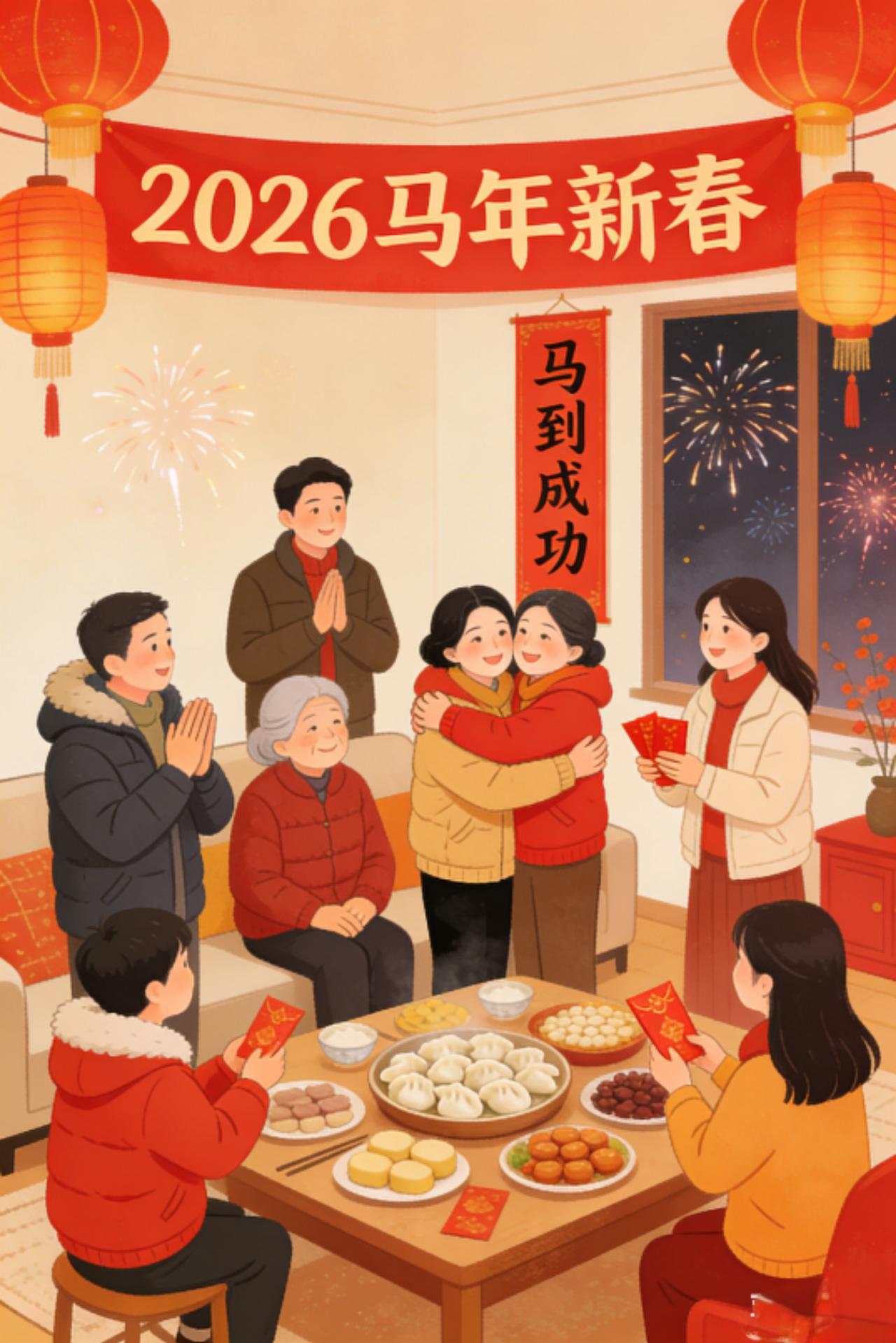 天南地北大拜年新春佳节至，祝天南地北的亲友们马年吉祥，阖家团圆，岁岁安康，万事顺