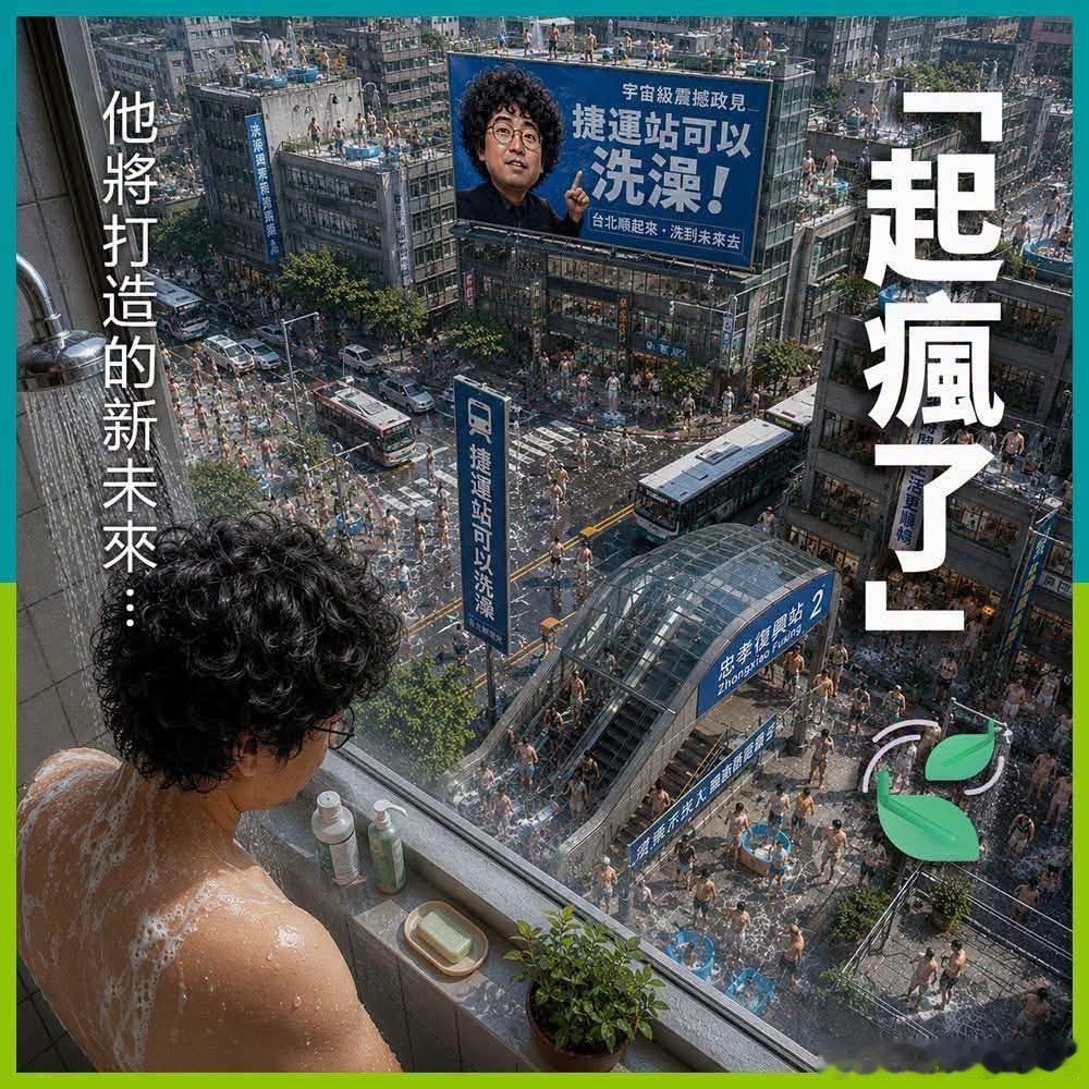 中国台湾省 其實沈伯洋的捷運站沖洗設施，號稱每天幫台北人省30分鐘。這份「遠見」
